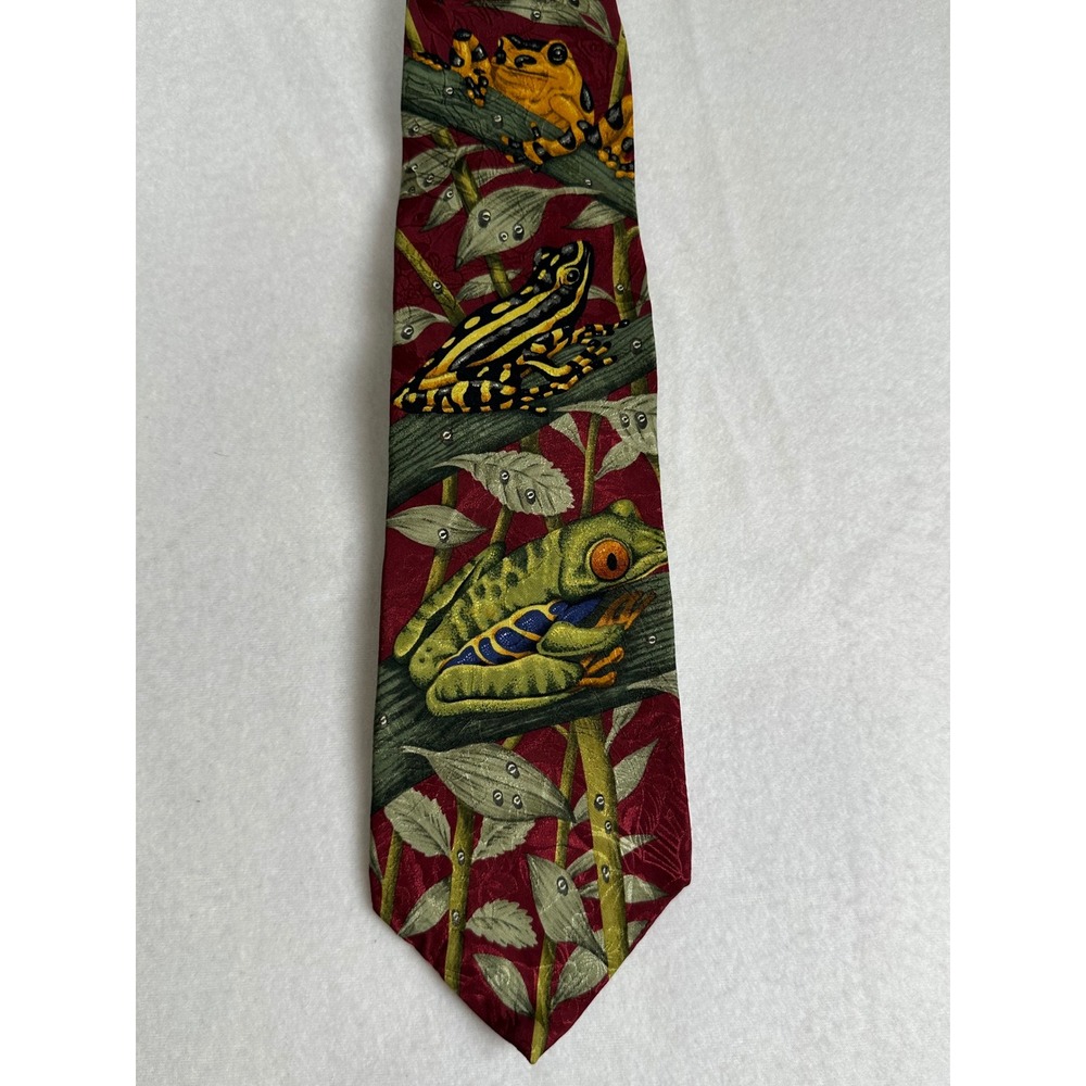 Bruce's Rainforest Endangered Species Frog‎ Novelty Silk Necktie Men's